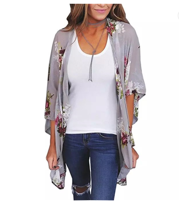Floral Chiffon Kimono Cardigan Sky Ash Boutique
