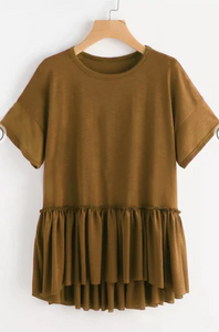Ruffle Dip Hem Top