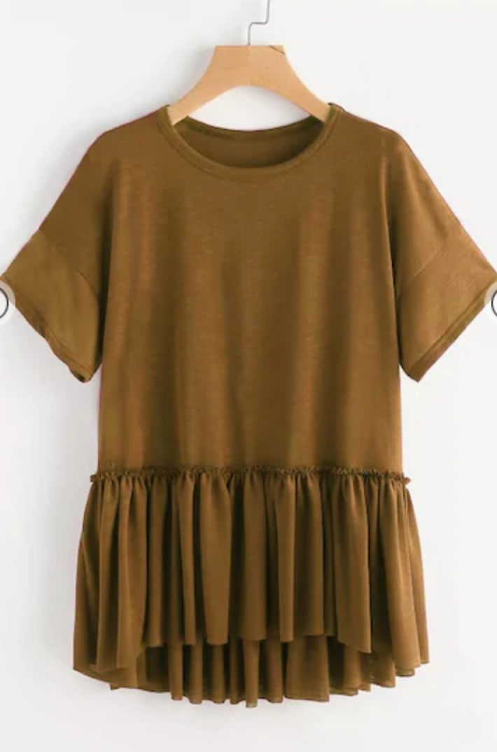 Ruffle Dip Hem Top