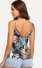 Load image into Gallery viewer, Tropical Print V Neck Cami Top