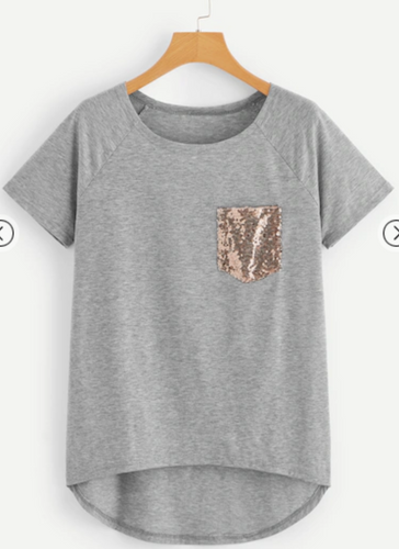 Sequin Pocket Tee
