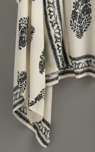 Vintage Pattern Print Hanky Hem Kimono