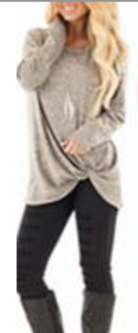 Twist Front Long Sleeve Tunic