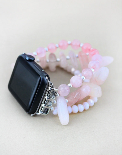 Beaded Smart Watch Band - Pink