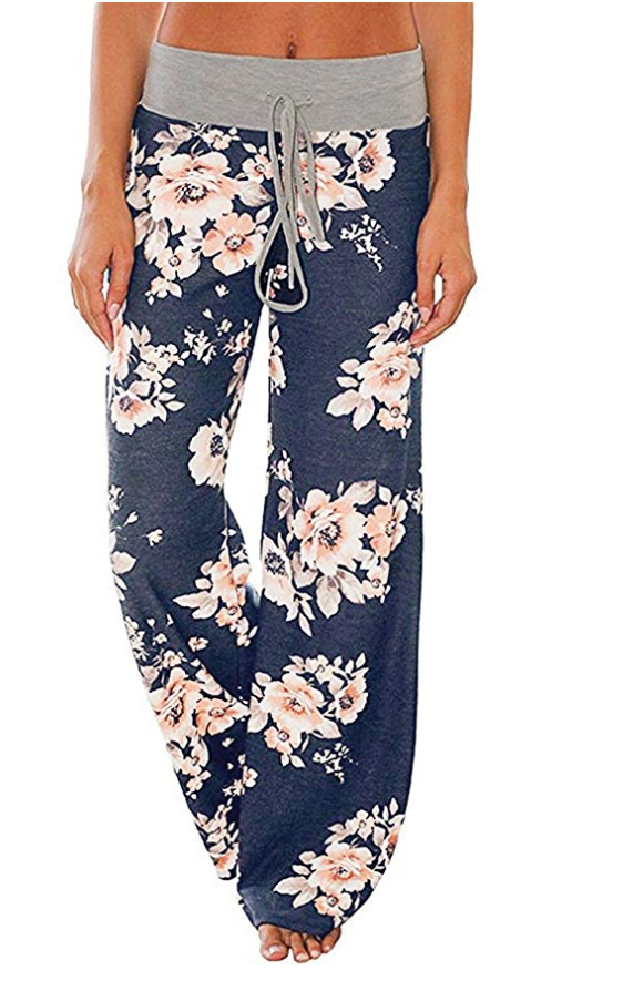 Floral Lounge Pants - Blue