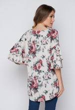 Load image into Gallery viewer, Floral Flare Sleeve Top