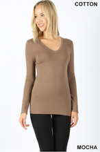 Load image into Gallery viewer, Long Sleeve V-Neck