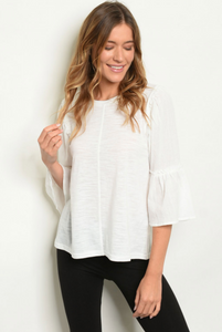 3/4 sleeve round neckline top