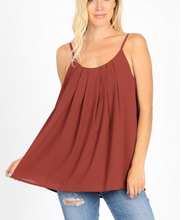 Load image into Gallery viewer, Pleated Adjustable Strap Tank