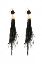 Load image into Gallery viewer, Stone Feather Drop Earring
