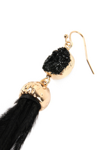 Load image into Gallery viewer, Stone Feather Drop Earring