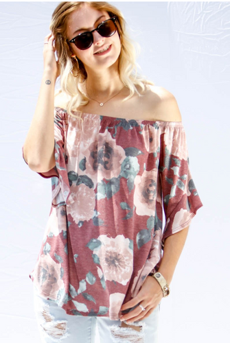 Off Shoulder Boho Floral Top