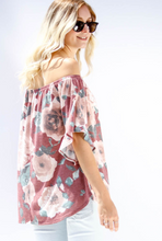 Load image into Gallery viewer, Off Shoulder Boho Floral Top