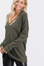 Load image into Gallery viewer, Long Sleeve Criss Cross V-Neck