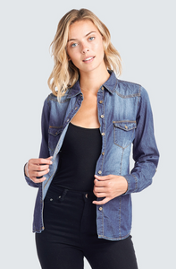 Long Sleeve Denim Button Up
