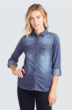 Load image into Gallery viewer, Long Sleeve Denim Button Up