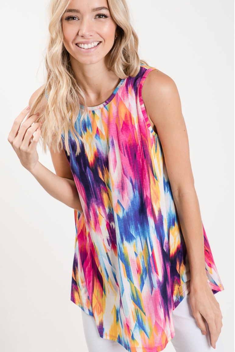 Sleeveless Multi Color Top
