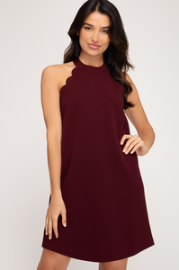 Scalloped Sleeveless Dress