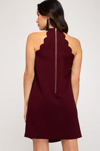 Scalloped Sleeveless Dress