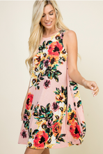 Load image into Gallery viewer, Blush Floral Sleeveless Dress