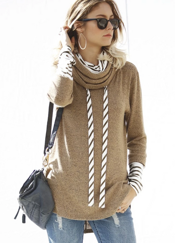 Rusty Mustard Stripped block hoodie