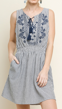 Load image into Gallery viewer, Floral Striped Sleeveless Dress