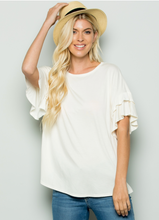 Load image into Gallery viewer, Short Sleeve Ruffle Top