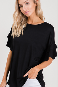 Short Sleeve Ruffle Top