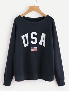 USA Wide Neck Sweatshirt