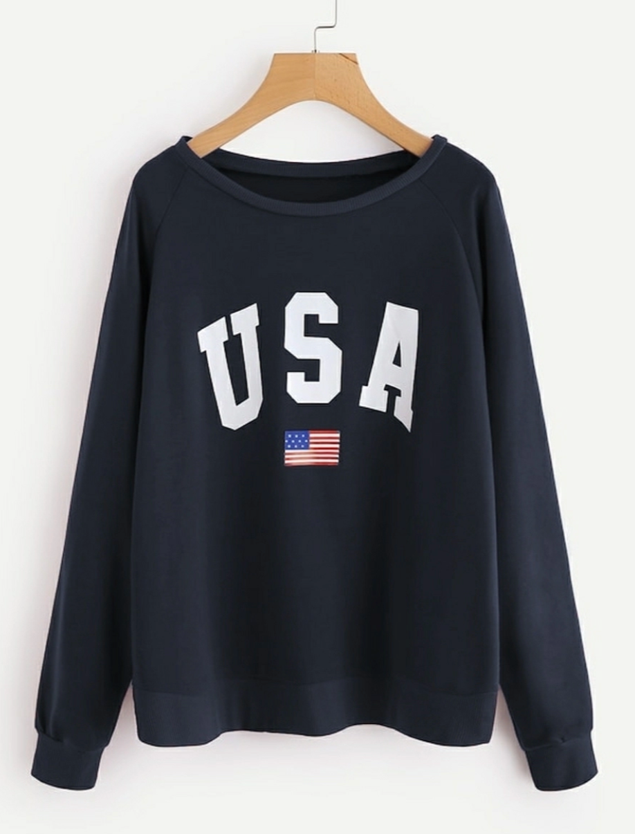 USA Wide Neck Sweatshirt