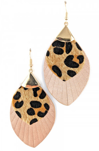 Animal Print Leather Earring