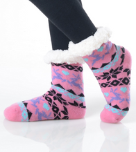Load image into Gallery viewer, Kids Reindeer Sherpa Socks