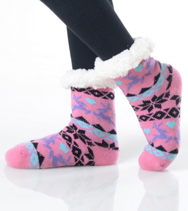 Kids Reindeer Sherpa Socks