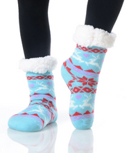 Load image into Gallery viewer, Kids Reindeer Sherpa Socks