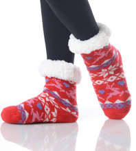 Load image into Gallery viewer, Kids Reindeer Sherpa Socks