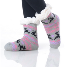 Load image into Gallery viewer, Kids Reindeer Sherpa Socks