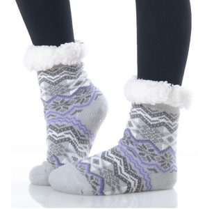 Kids Snowflake Sherpa Socks