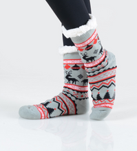 Load image into Gallery viewer, Reindeer Sherpa Socks