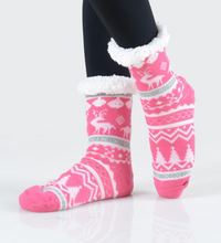 Load image into Gallery viewer, Reindeer Sherpa Socks