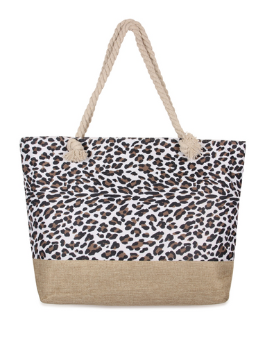 Leopard Print Rope Tote