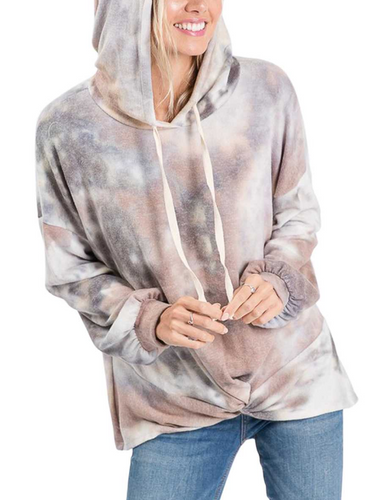 Taupe Tie Dye Hoodie