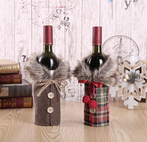 Fur Button Wine Bottle Bag