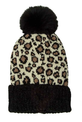 Leopard Pom Hat