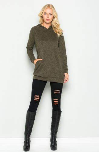 Olive Tunic Sweatshirt