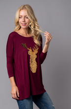 Load image into Gallery viewer, Reindeer Sequin Tunic (REG &amp; PLUS)