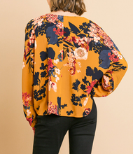 Load image into Gallery viewer, Mustard Floral Tie Front