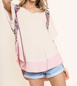 Paisley Print Detail High-Low