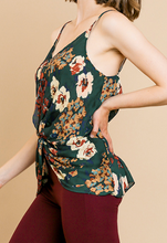 Load image into Gallery viewer, Floral Tie Front Tank Top