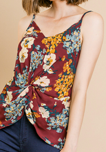 Load image into Gallery viewer, Floral Tie Front Tank Top