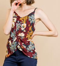 Load image into Gallery viewer, Floral Tie Front Tank Top